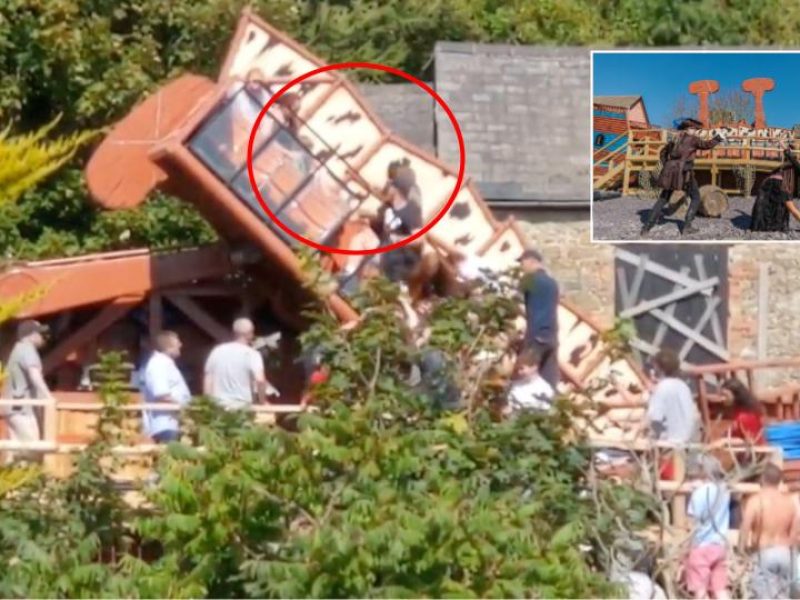 Ride at UK's oldest theme park collapses leaving two people injured in crush