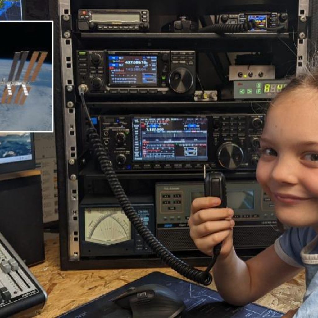 8 yr old chatted to astronaut on the ISS using her dads amateur radio kit