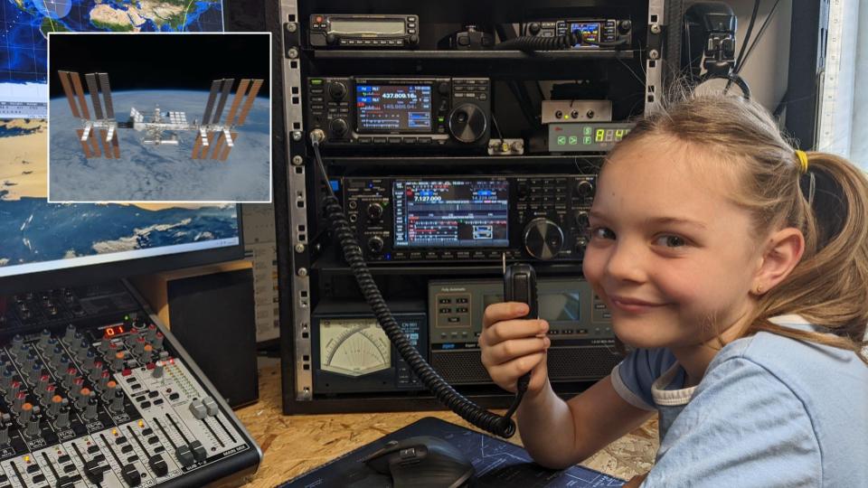 8 yr old chatted to astronaut on the ISS using her dads amateur radio kit